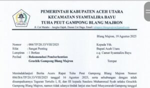 Tuha Peuet Minta Bupati Aceh Utara Berhentikan Geuchik Blang Majron