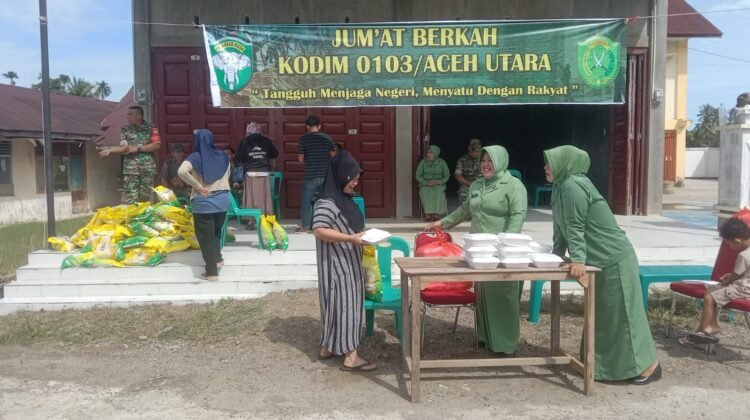 Dukung Ketahanan Pangan Kodim 0103/Aut Gelar Pasar Murah, 300 Ratus Beras SPHP Ludes Terjual