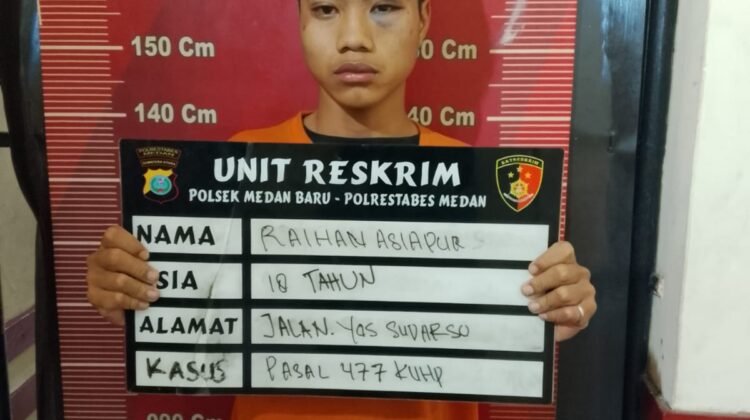 Reskrim Polsek Medan. Baru Tangkap Seorang Pelaku Curanmor di Jalan Biduk.