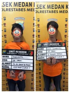 Dua Pelaku Bongkar Mess Polda Aceh di Ringkus Reskrim Polsek Medan Kota