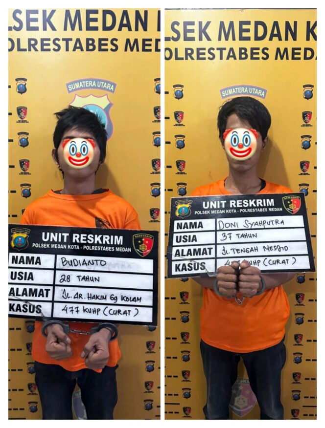 
					Dua Pelaku Bongkar Mess Polda Aceh di Ringkus Reskrim Polsek Medan Kota