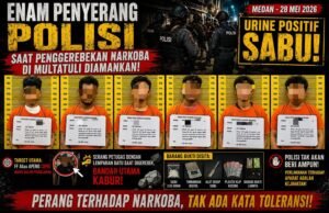 Enam Penyerang Polisi Saat Penggerebekan Narkoba di Multatuli Diamankan, Urine Positif Sabu