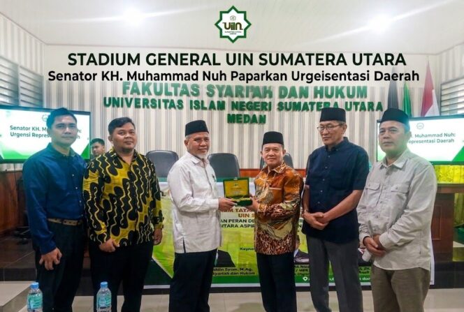 
					Senator KH. Muhammad Nuh Paparkan Urgensi Representasi Daerah di Stadium General UIN Sumatera Utara