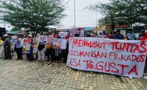Aksi Unjuk Rasa Warnai Polemik Pilkades Tanjung Gusta, Masyarakat Ajukan 7 Tuntutan