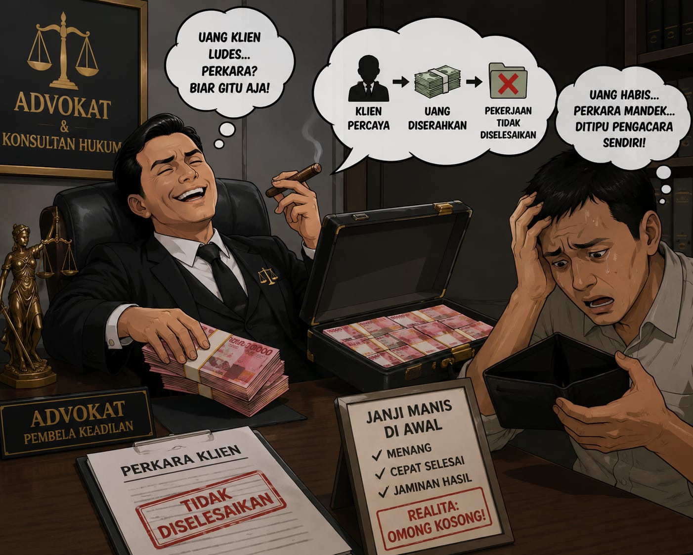 Oknum Advokat di Medan Coreng Profesi Mulia: Cari Untung Dua Kaki, Peras Klien dan Lawan!