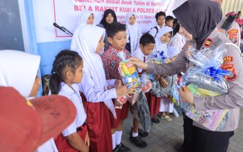 Kapolres Langkat Santuni Anak Yatim, Wujud Kepedulian Polri Untuk Masyarakat