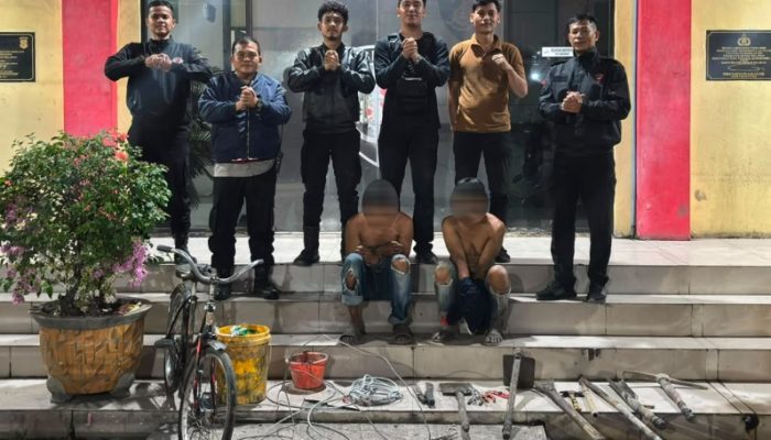 Patroli Dini Hari, Tim Macan Terkam Terduga 2 Pelaku Pencurian Kabel Fiber Optik
