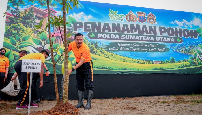 Green Policing, Kapolda Sumut Pimpin Penanaman Pohon di Mapolda