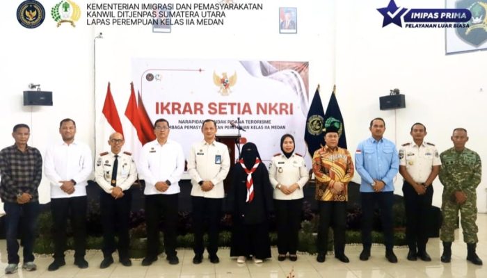Tinggalkan Paham Radikalisme, Napiter Lapas Perempuan Kelas IIA Medan Ucapkan Ikrar Setia NKRI