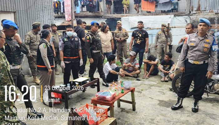 Polda Sumut Grebek Sarang Narkoba di Medan Maimun, 15 Orang Diamankan