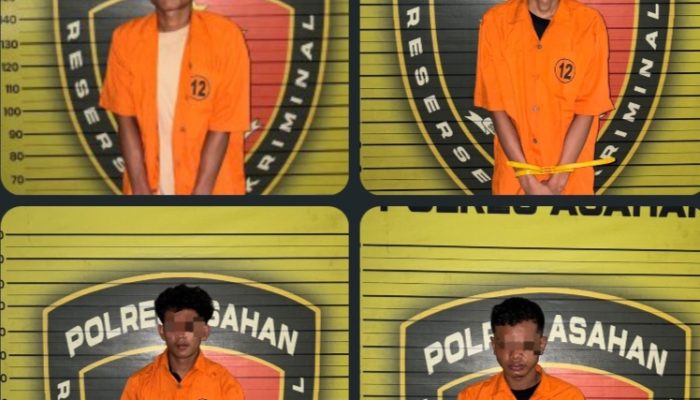Tim Jatanras Polres Asahan Amankan Empat Terduga Pelaku Pencurian, Kerugian Korban Capai Rp30 Juta